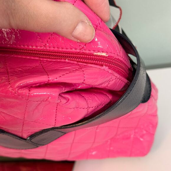 Original by Sharif 1827 Satchel Shoulder Bag Pink Barbiecore Quilted Elegant - Picture 12 of 15